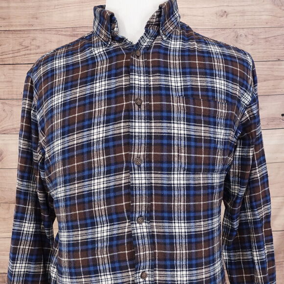 CROFT & BARROW LONG SLEEVE PLAID FLANNEL BUTTON UP SHIRT MENS SZ M - Picture 1 of 7